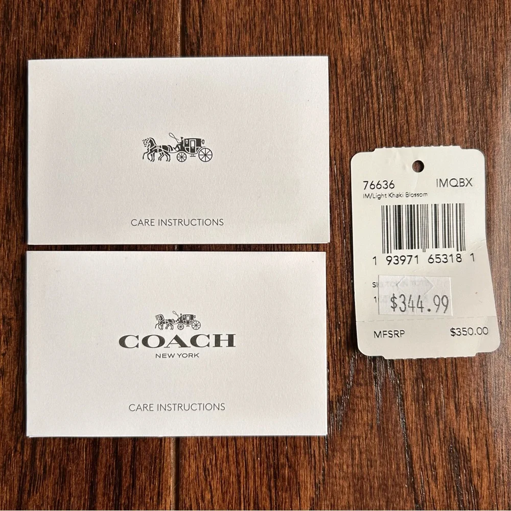 Coach 76636 signature town tote in light khaki and blossom pink - Picture 13 of 16